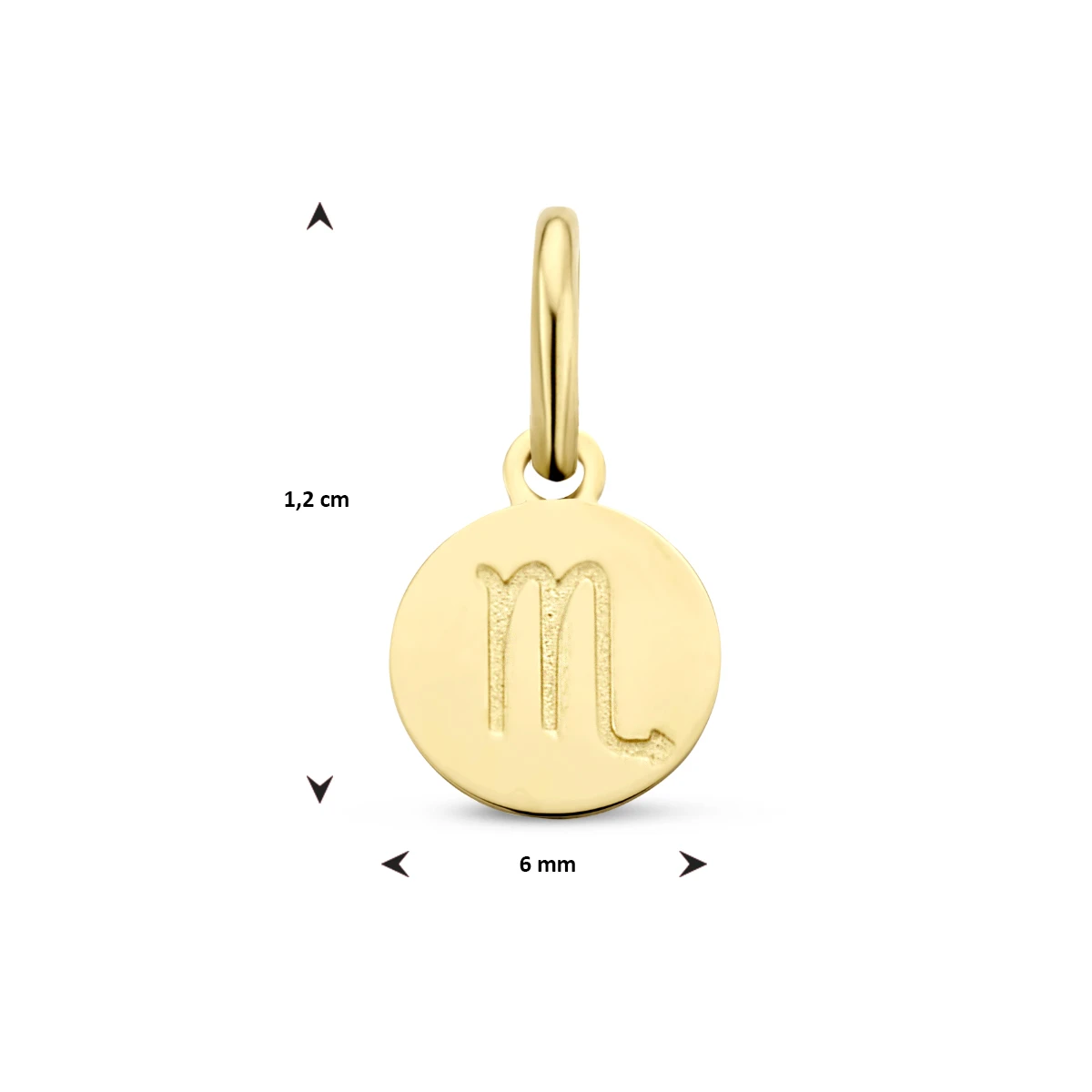 hanger sterrenbeeld 12 mm 14K geelgoud