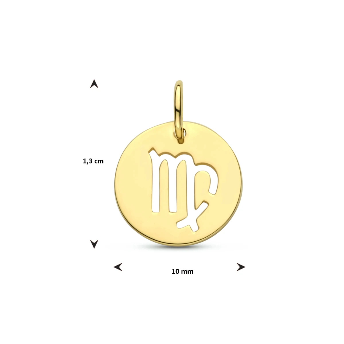 hanger sterrenbeeld 13 mm 14K geelgoud