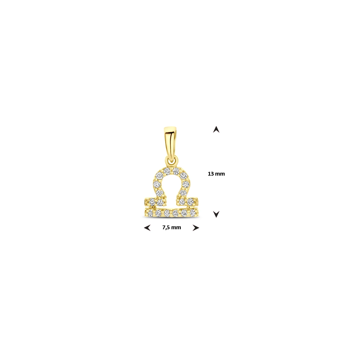 hanger sterrenbeeld diamant h si 14K geelgoud