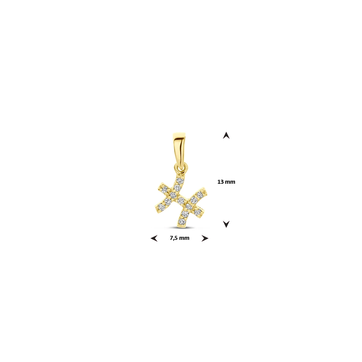 hanger sterrenbeeld diamant h si 14K geelgoud