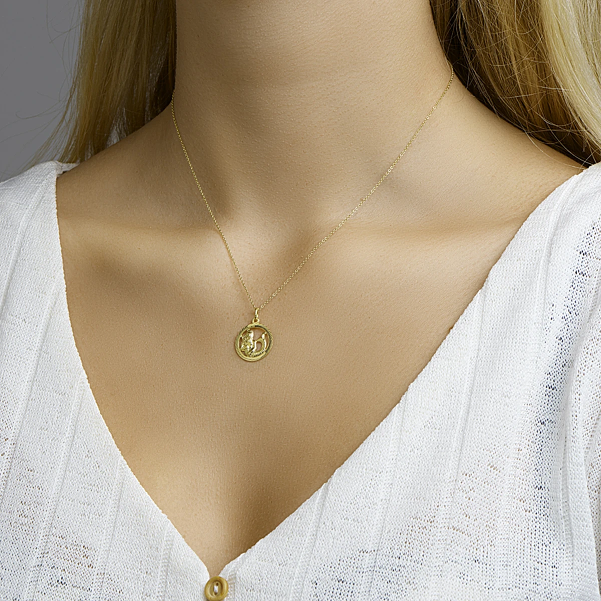 hanger sterrenbeeld gediamanteerd 14K geelgoud