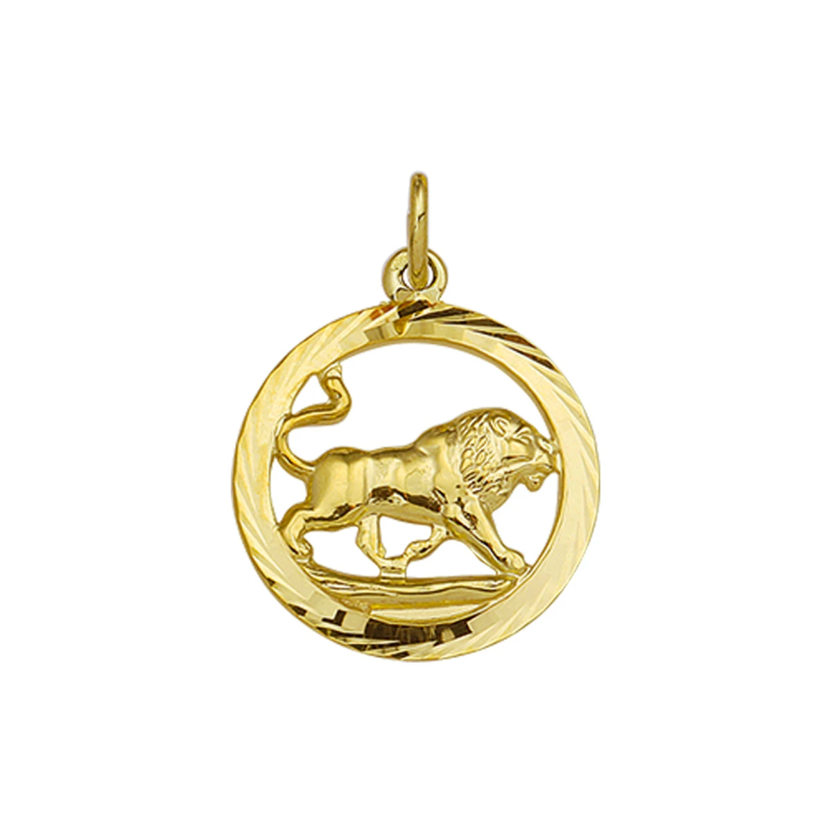 hanger sterrenbeeld leeuw gediamanteerd 14K geelgoud
