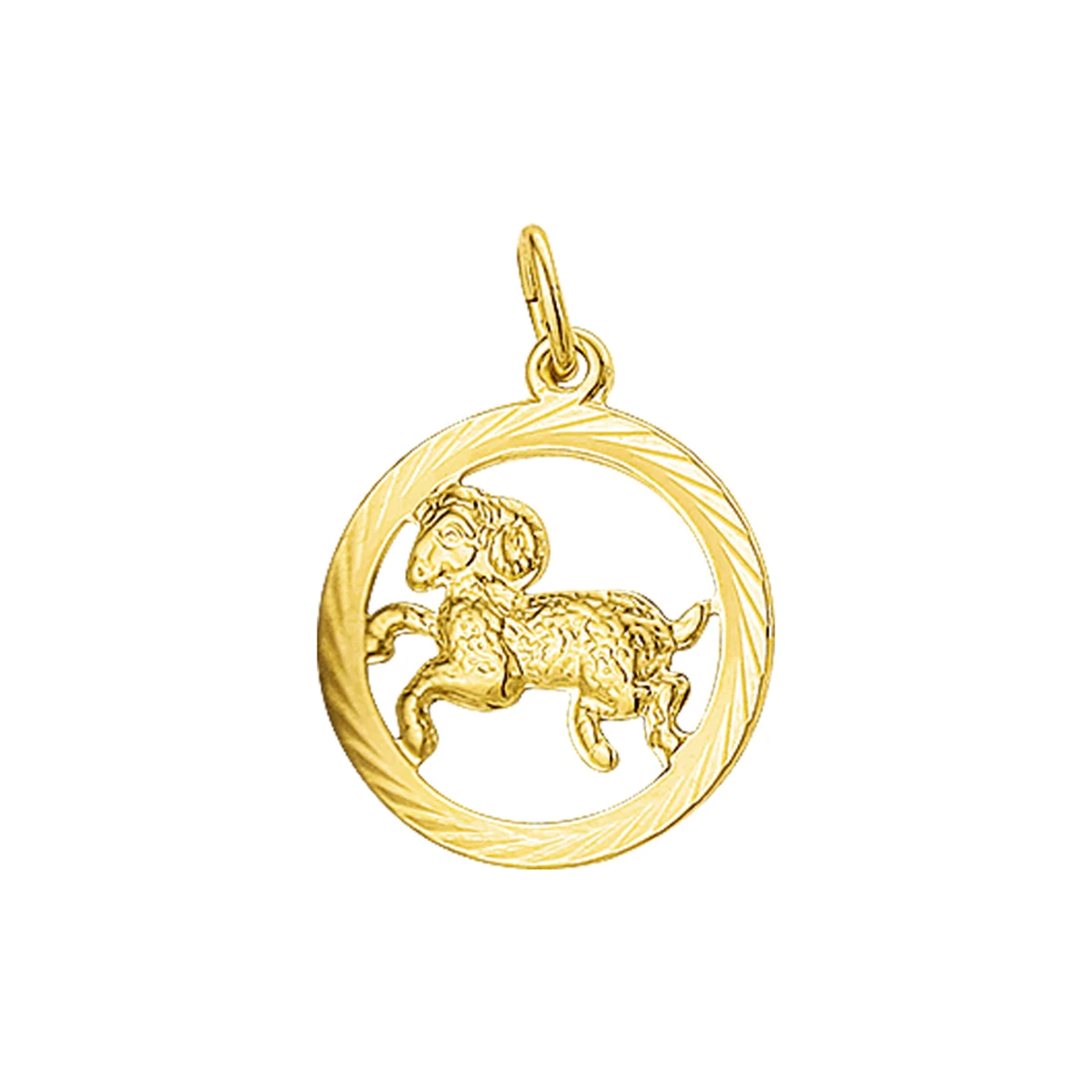 hanger sterrenbeeld ram gediamanteerd 14K geelgoud