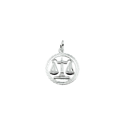 hanger sterrenbeeld weegschaal gediamanteerd zilver gerhodineerd