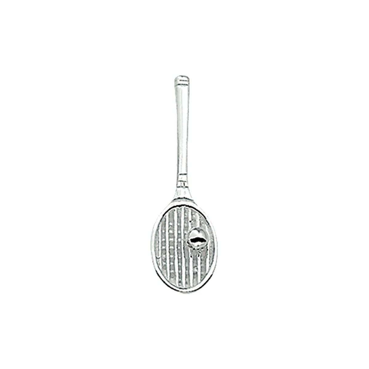 hanger tennisracket en bal zilver wit