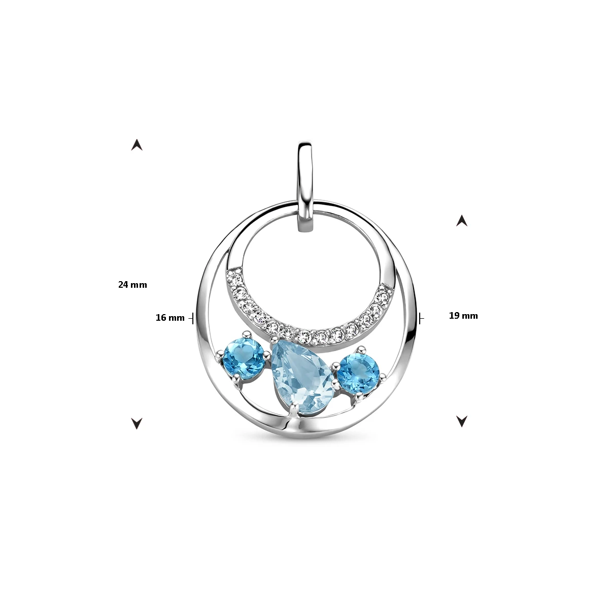 hanger topaas zilver gerhodineerd
