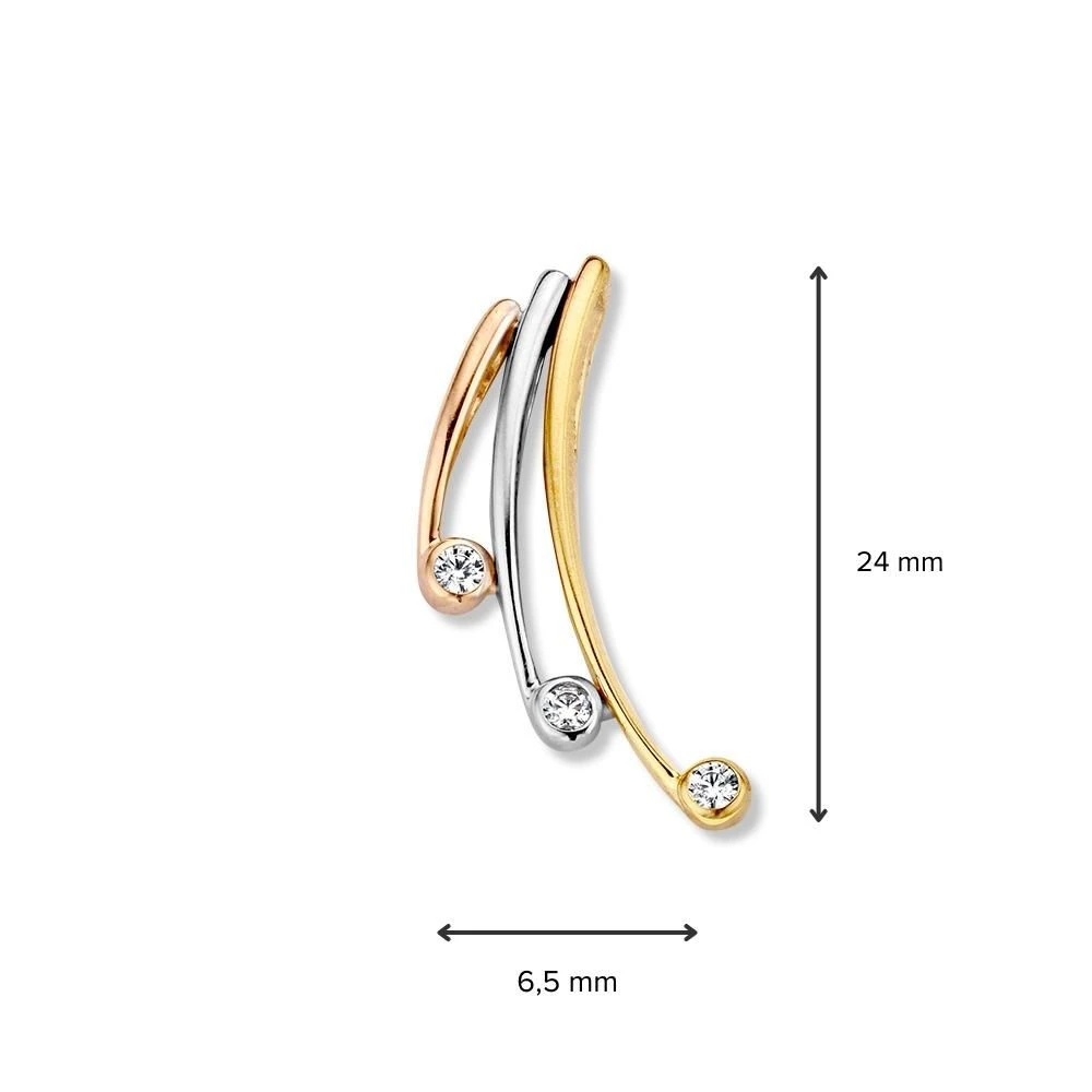 Hanger tricolor zirkonia