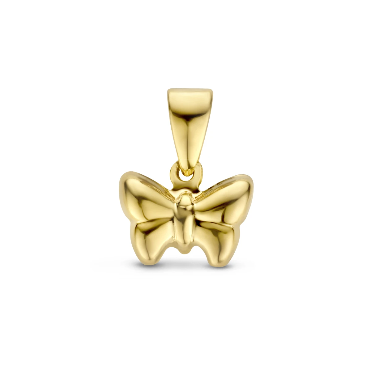 hanger vlinder 12 mm 14K geelgoud
