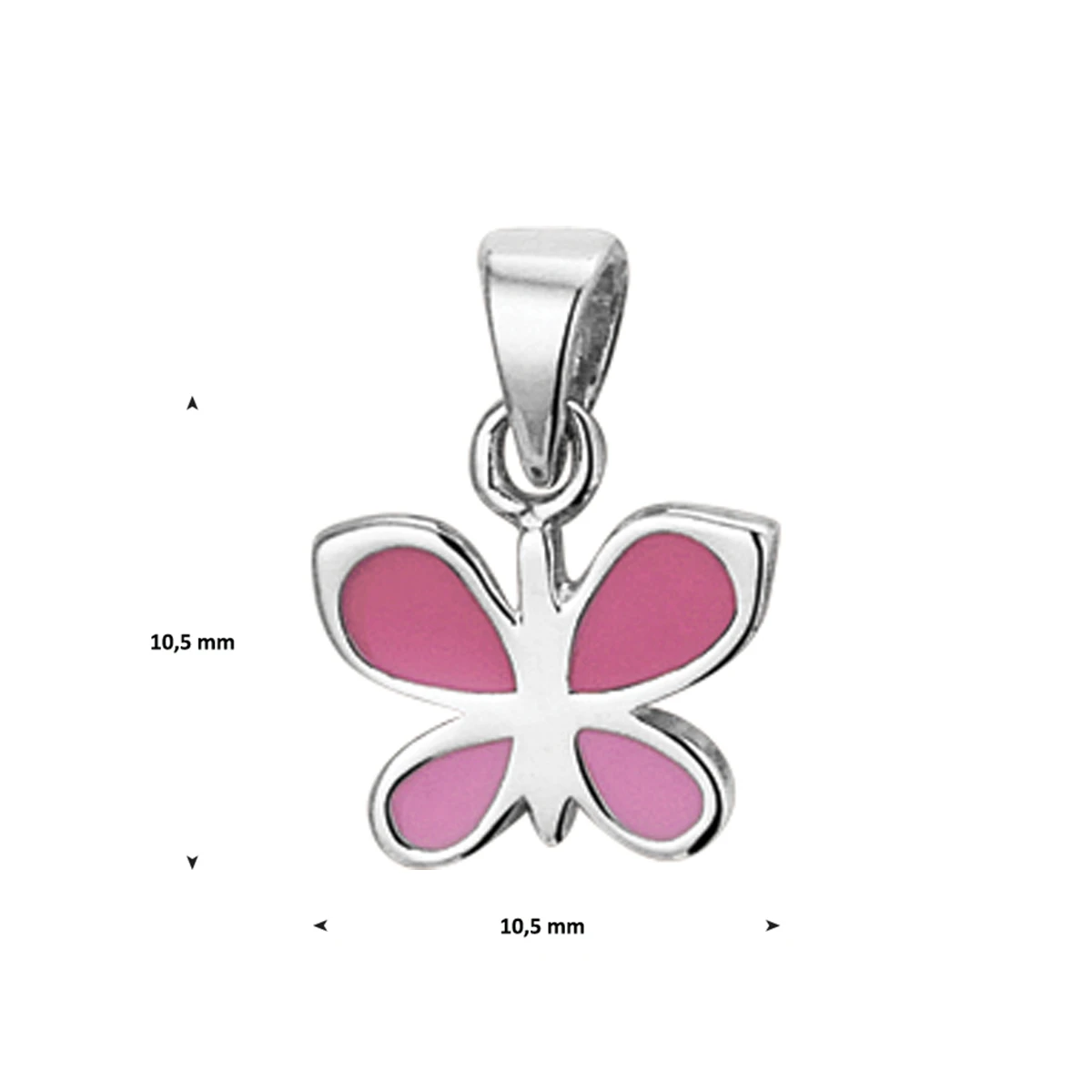 hanger vlinder zilver gerhodineerd