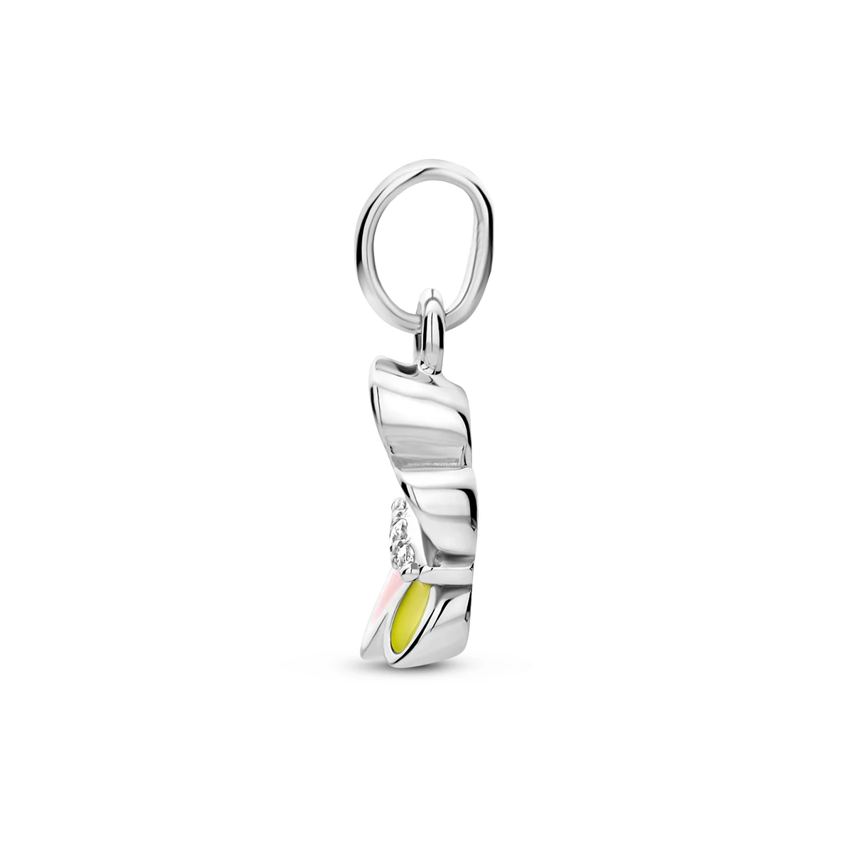 hanger vlinder zirkonia emaille zilver gerhodineerd