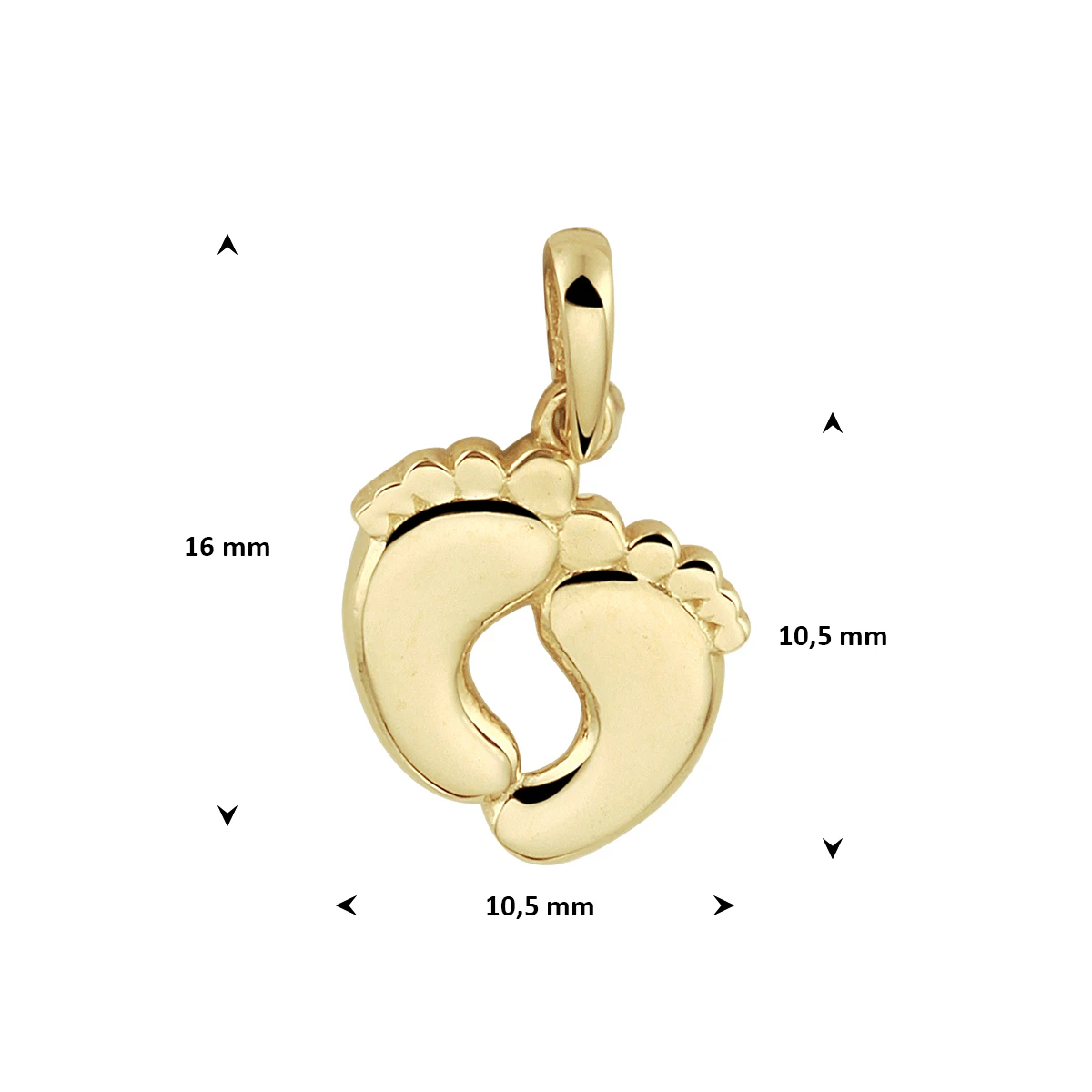 hanger voetjes 14K geelgoud