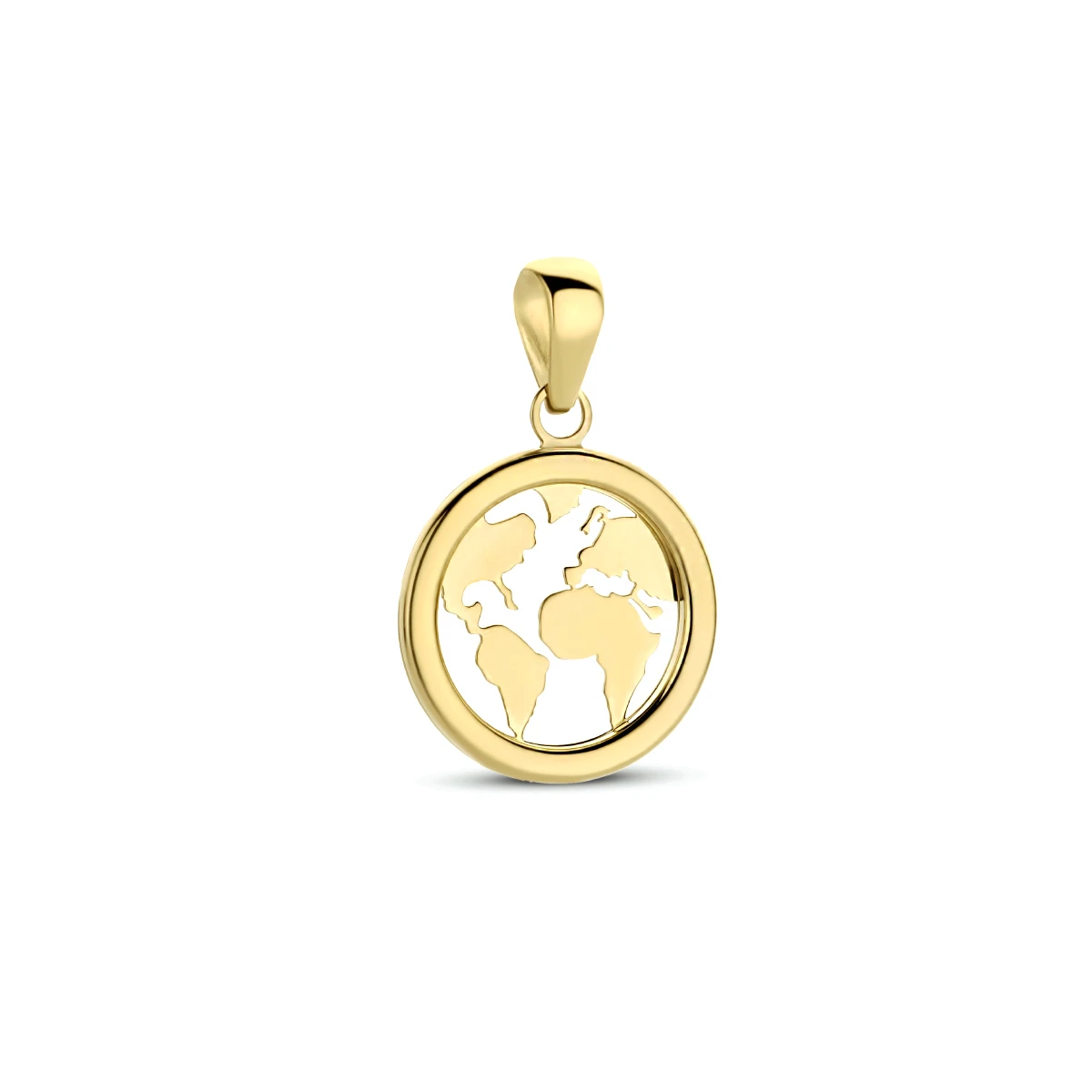 hanger wereldbol 14K geelgoud