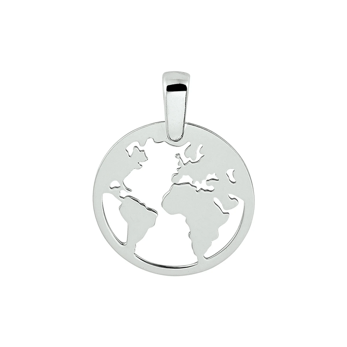 hanger wereldbol 23 mm zilver gerhodineerd