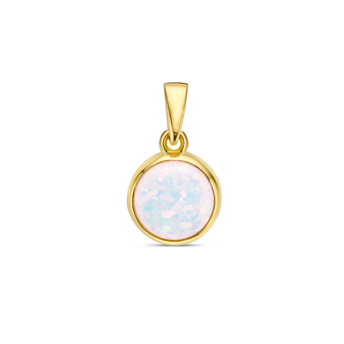 hanger wit opaliet 14K geelgoud