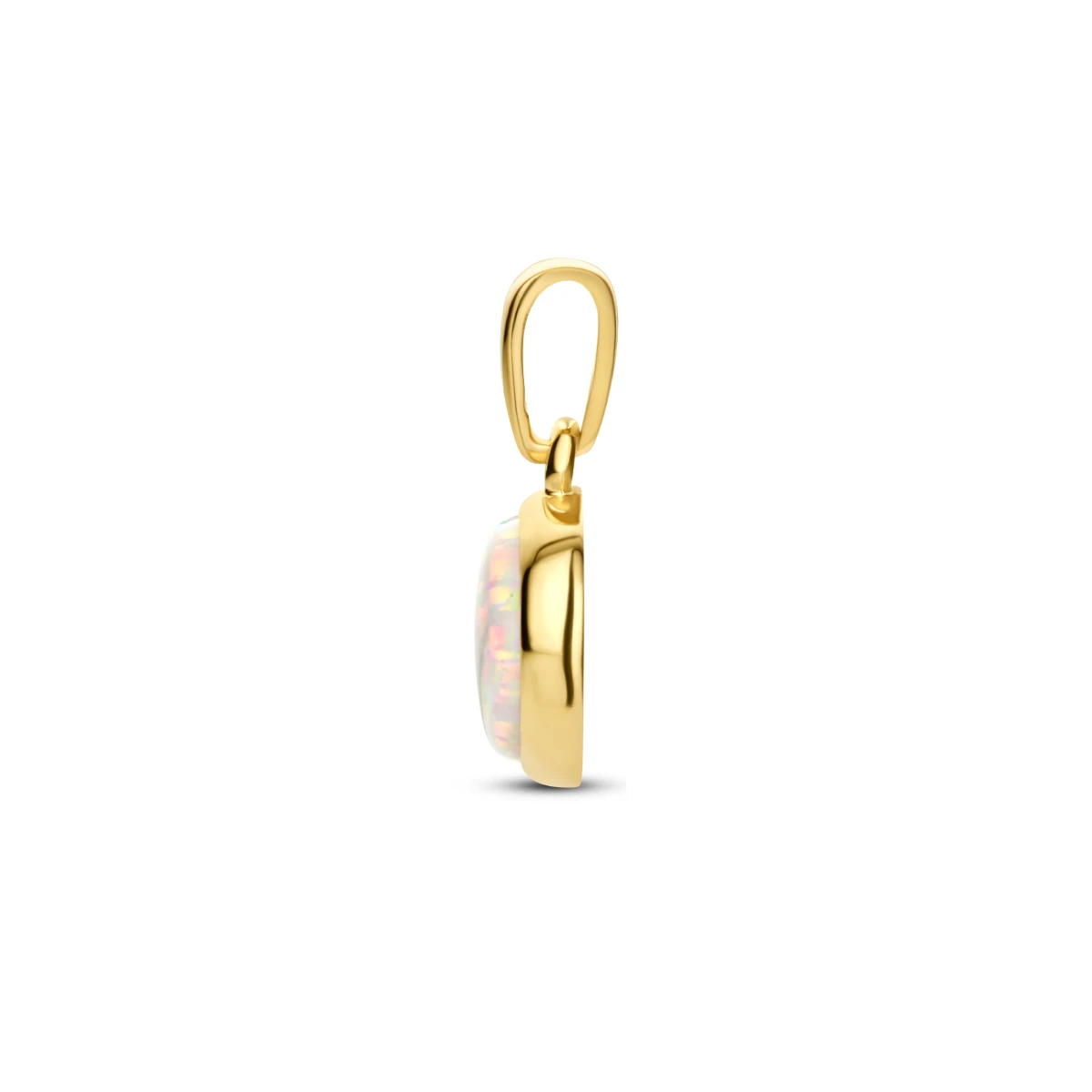 hanger wit opaliet 14K geelgoud