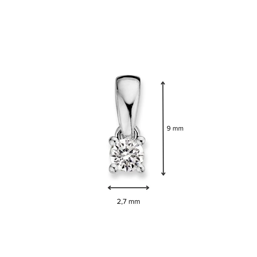 Hanger witgoud briljant 0,10 crt.
