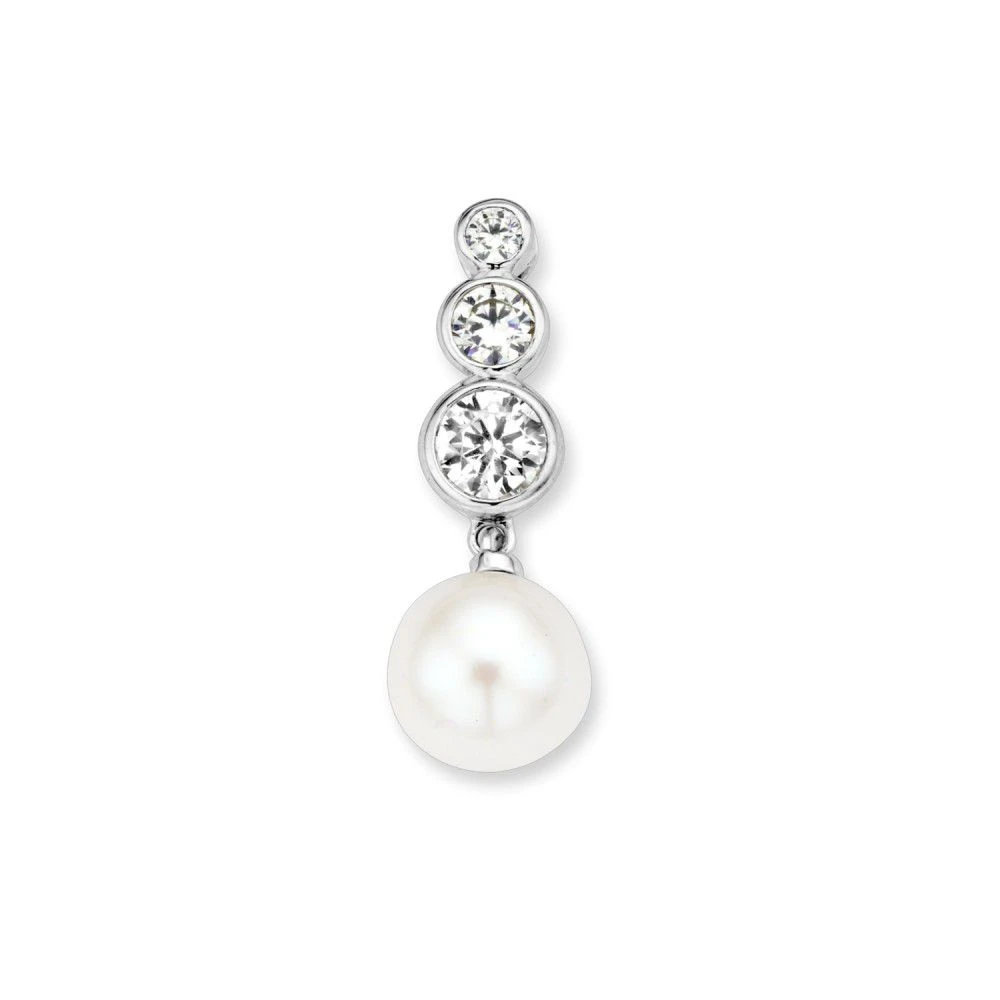 Hanger witgoud zirkonia/parel