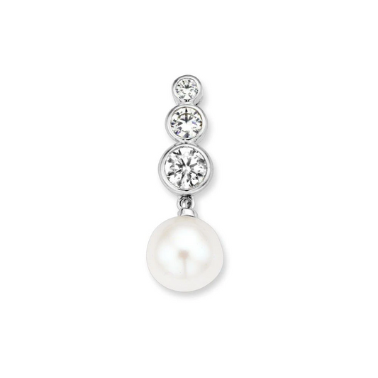 Hanger witgoud zirkonia/parel
