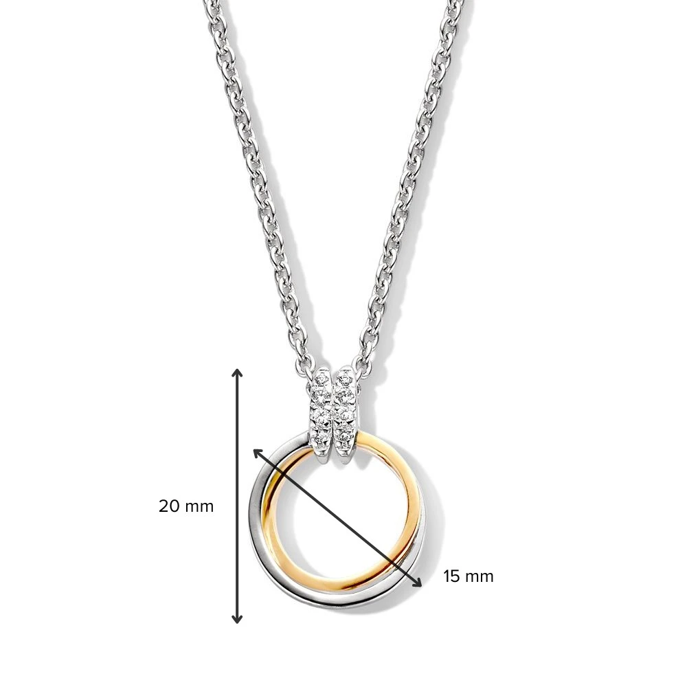 Hanger zilver/goud zirkonia