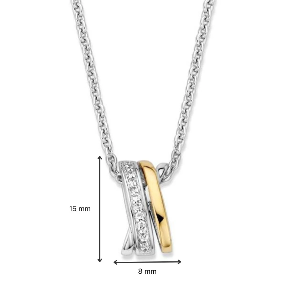 Hanger zilver/goud zirkonia