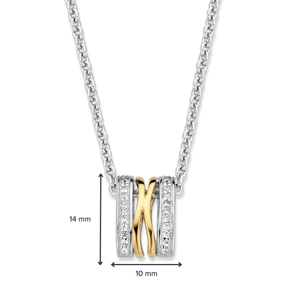 Hanger zilver/goud zirkonia