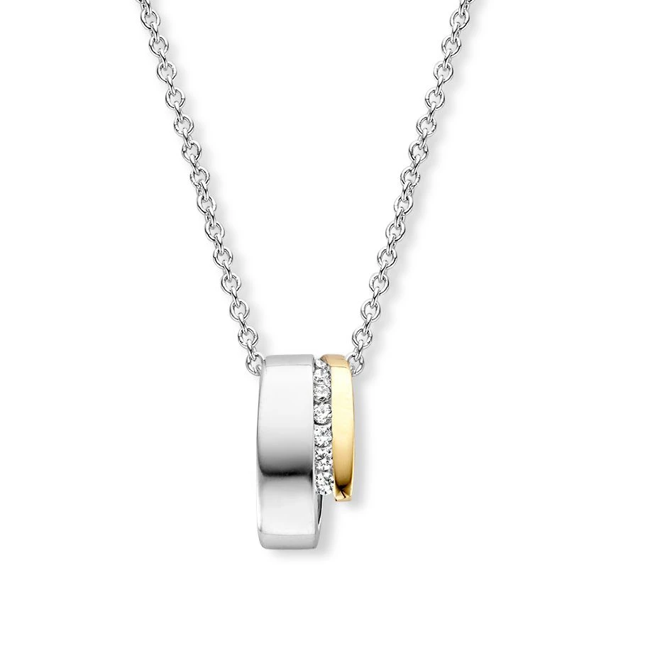 Hanger zilver/goud zirkonia