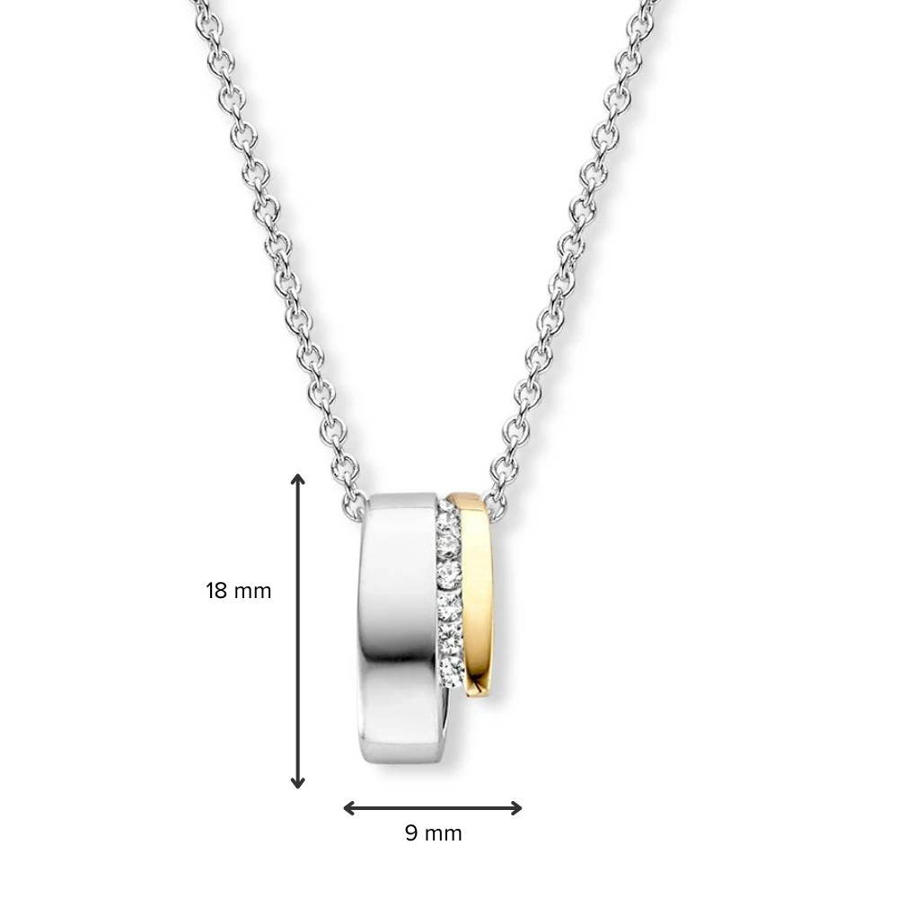 Hanger zilver/goud zirkonia
