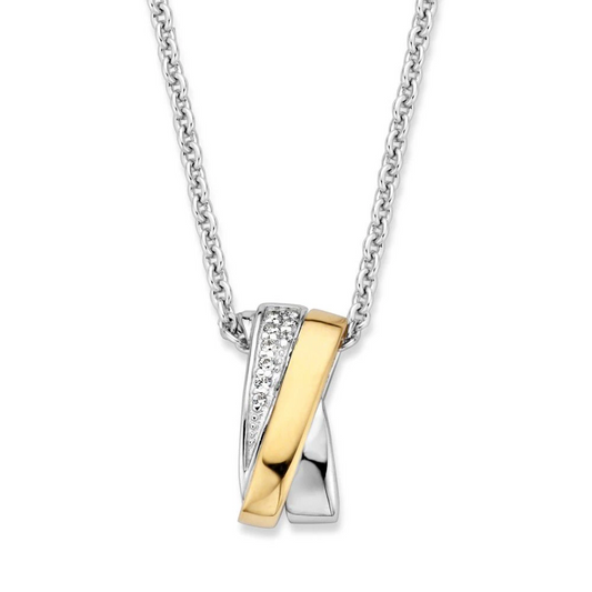 Hanger zilver/goud zirkonia