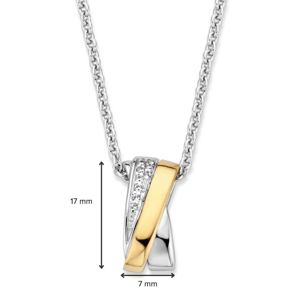 Hanger zilver/goud zirkonia