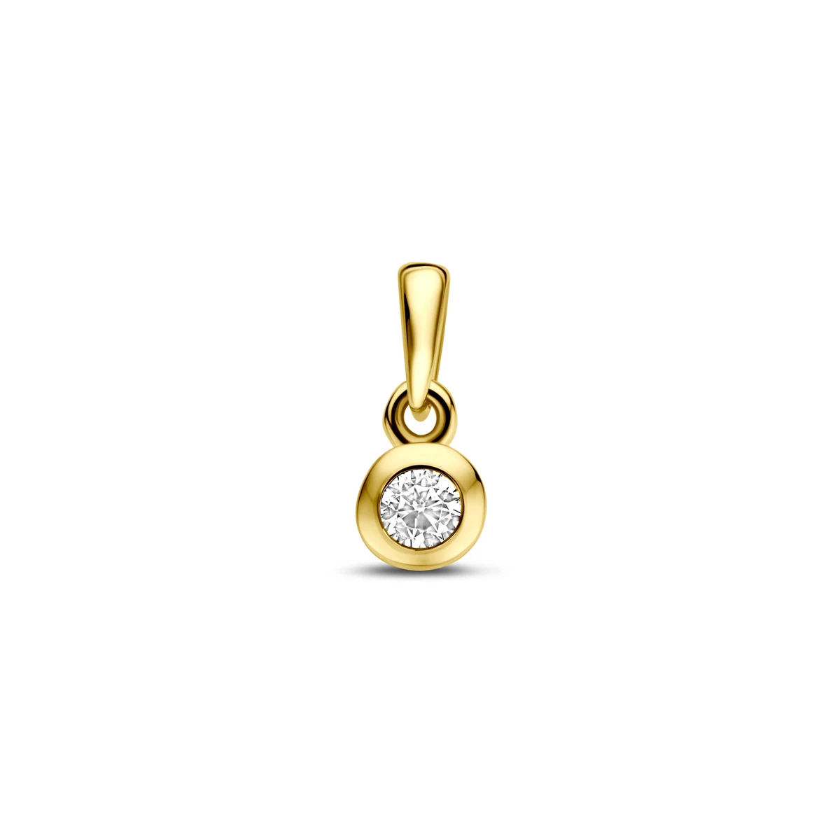 hanger zirkonia 11 mm 14K geelgoud