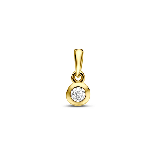 hanger zirkonia 11 mm 14K geelgoud