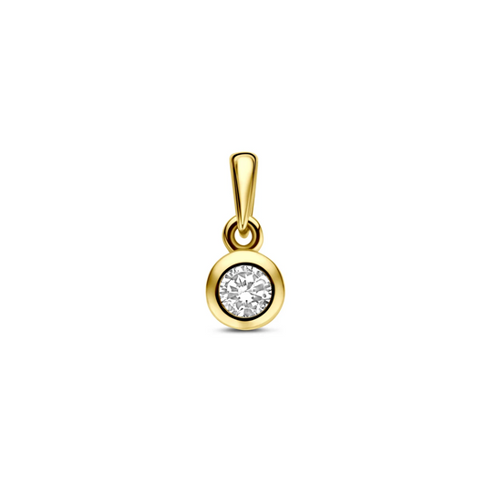 hanger zirkonia 11 mm 14K geelgoud