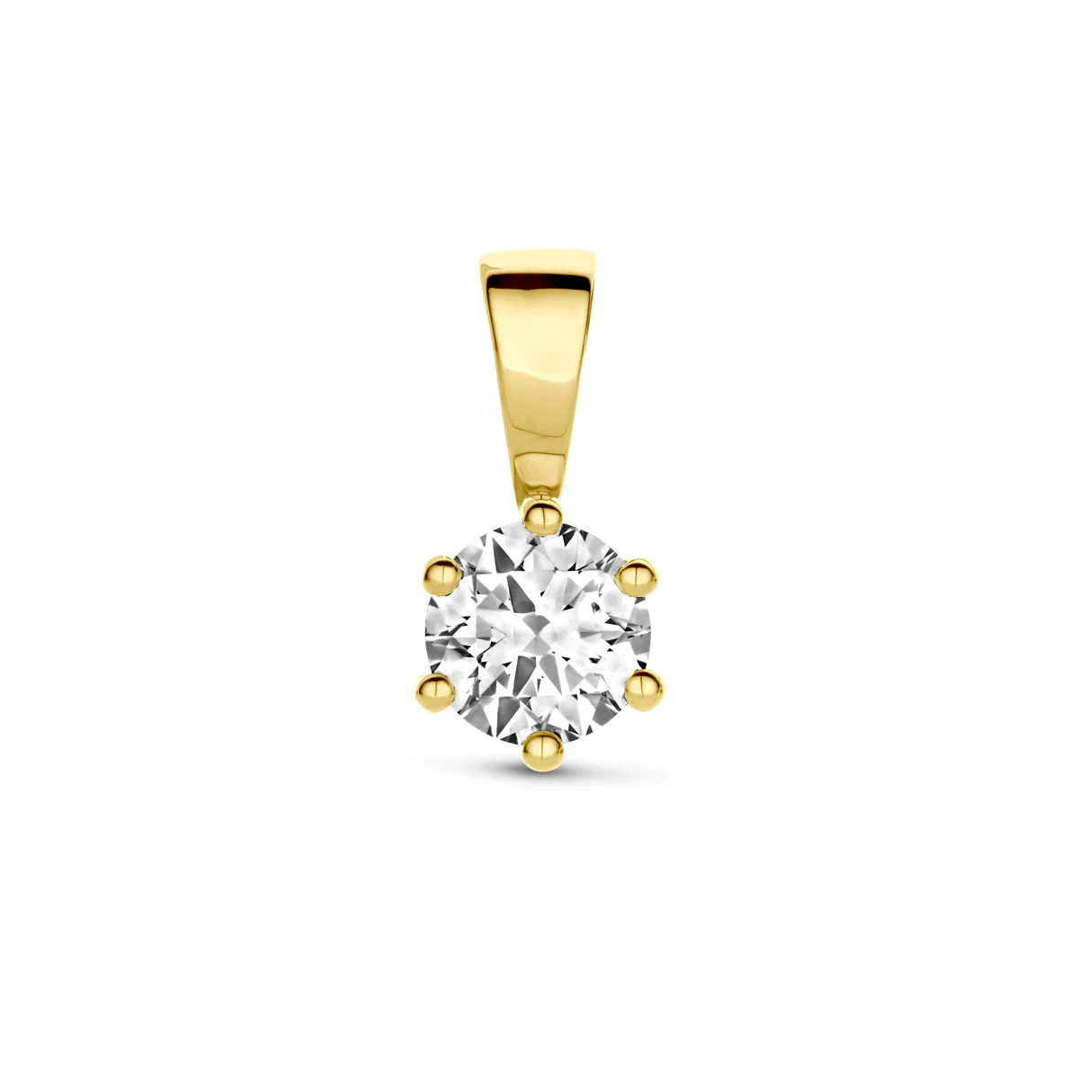 hanger zirkonia 12 mm 14K geelgoud