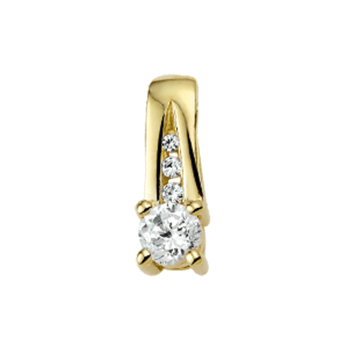 hanger zirkonia 12 mm 14K geelgoud