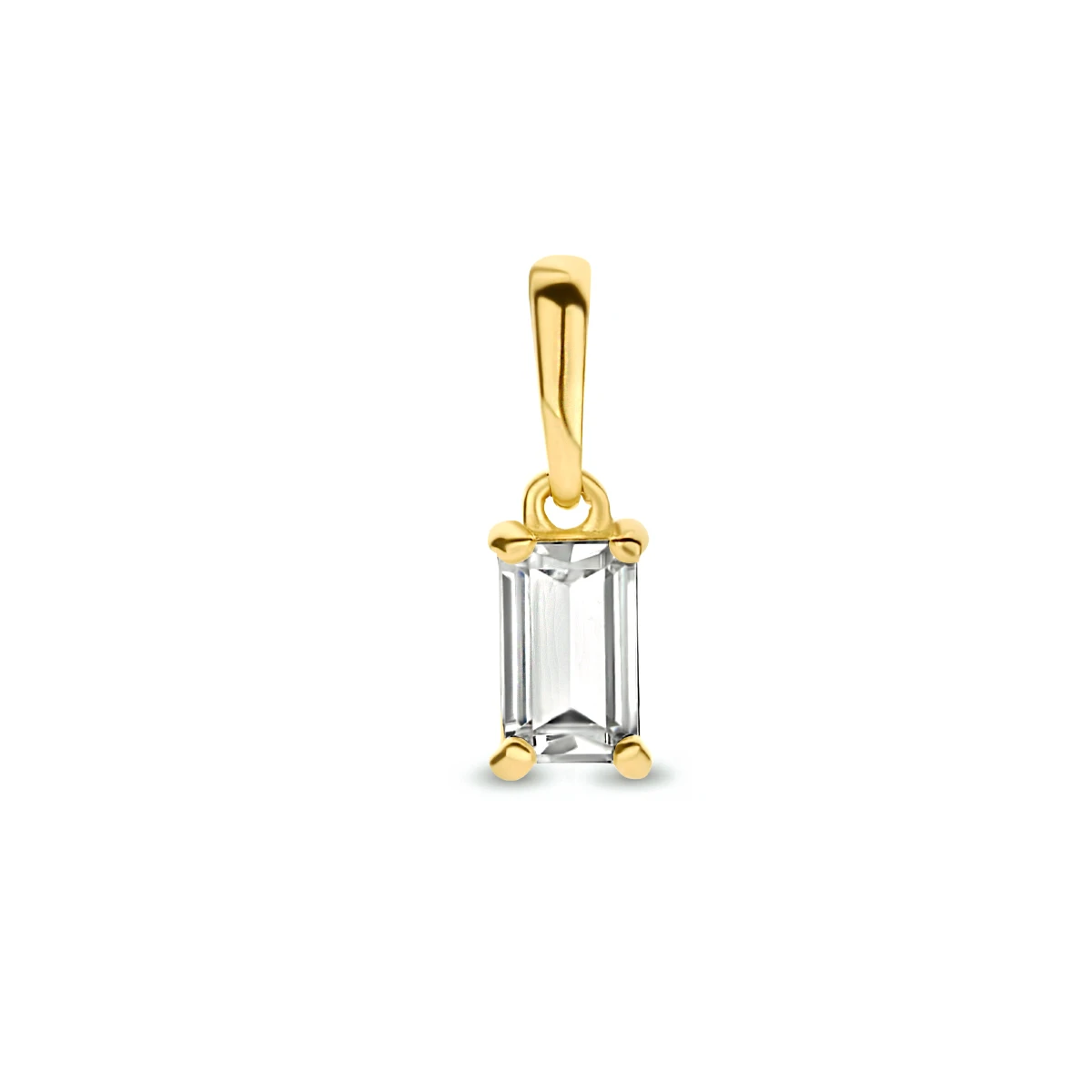 hanger zirkonia 12 mm 14K geelgoud