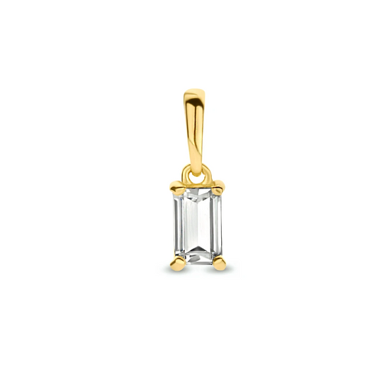 hanger zirkonia 12 mm 14K geelgoud