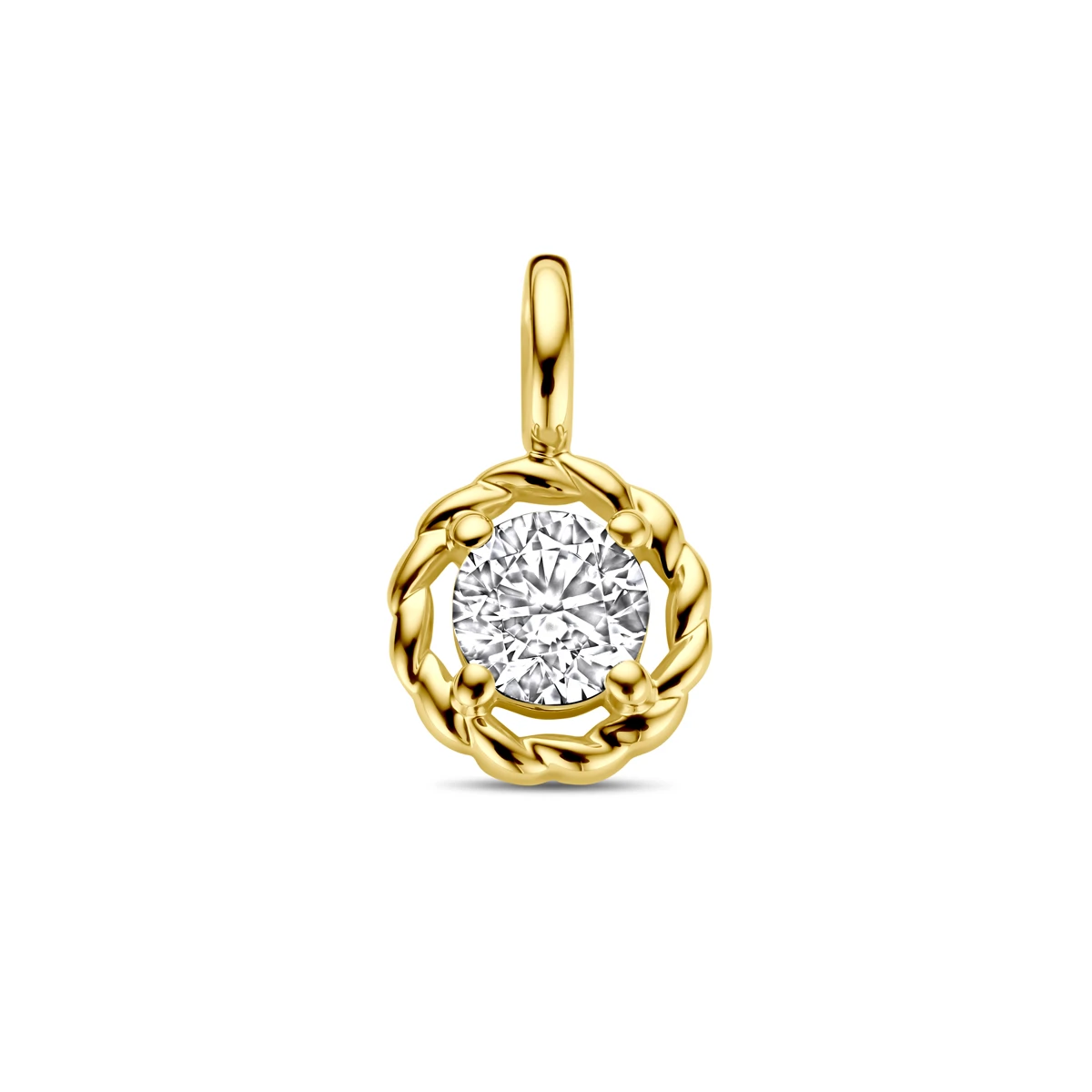 hanger zirkonia 12 mm 14K geelgoud