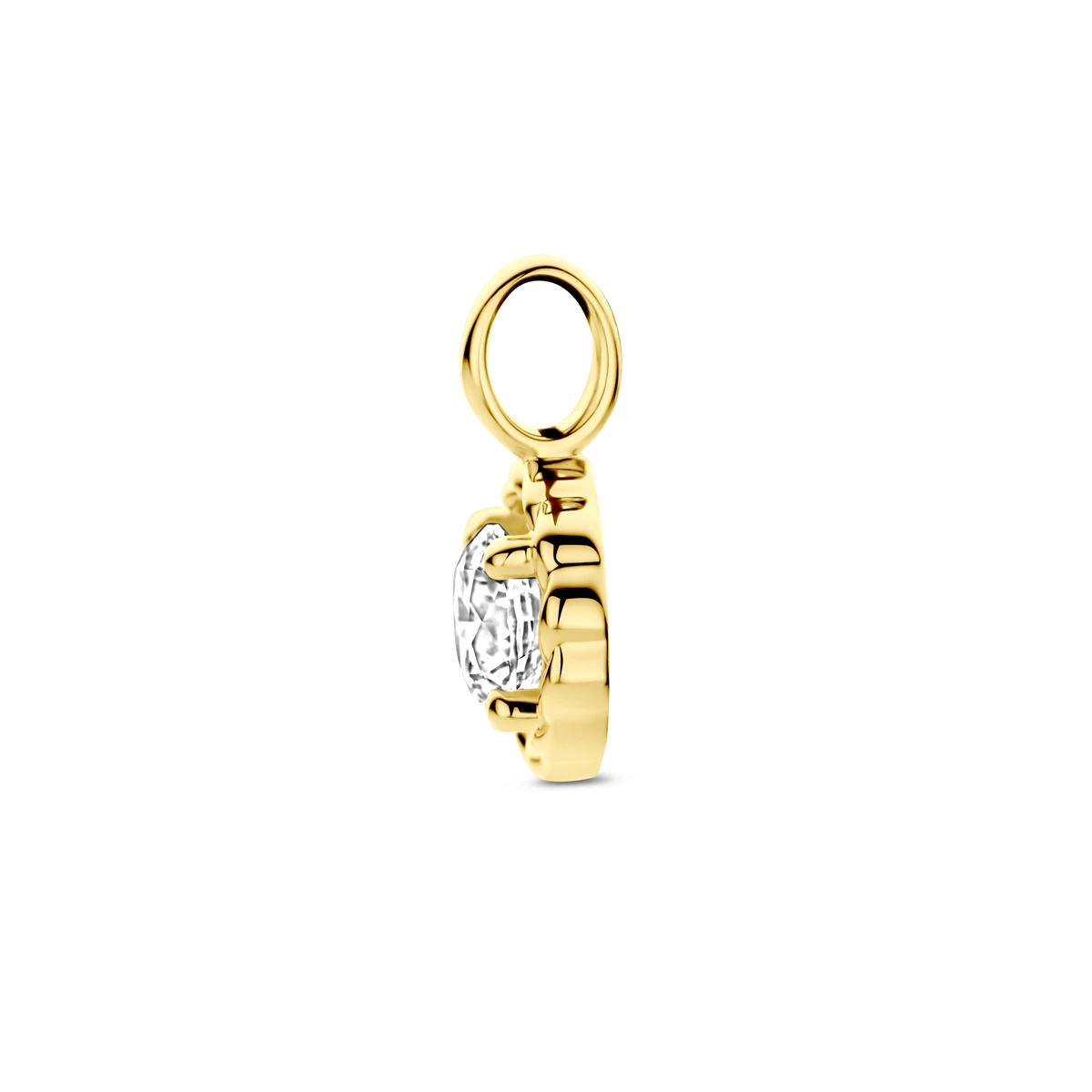hanger zirkonia 12 mm 14K geelgoud