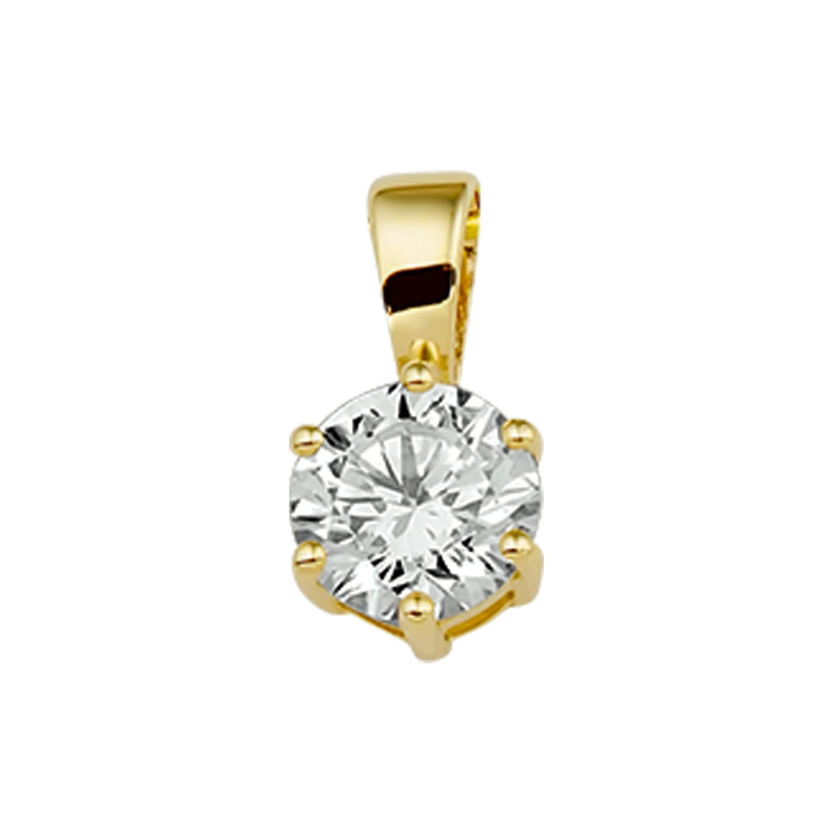 hanger zirkonia 13,5 mm 14K geelgoud