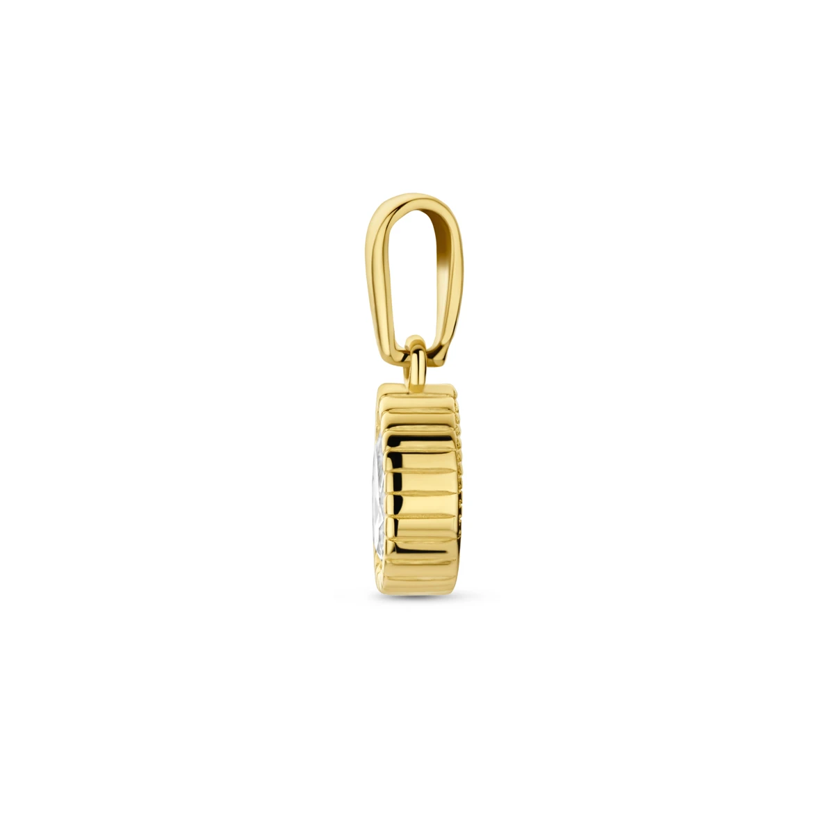 hanger zirkonia 14 mm 14K geelgoud