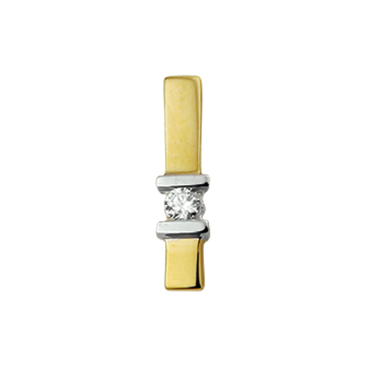 hanger zirkonia 14K bicolor goud geel/wit