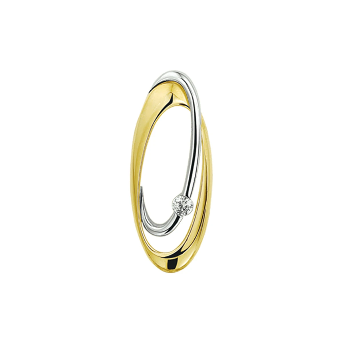 hanger zirkonia 14K bicolor goud geel/wit