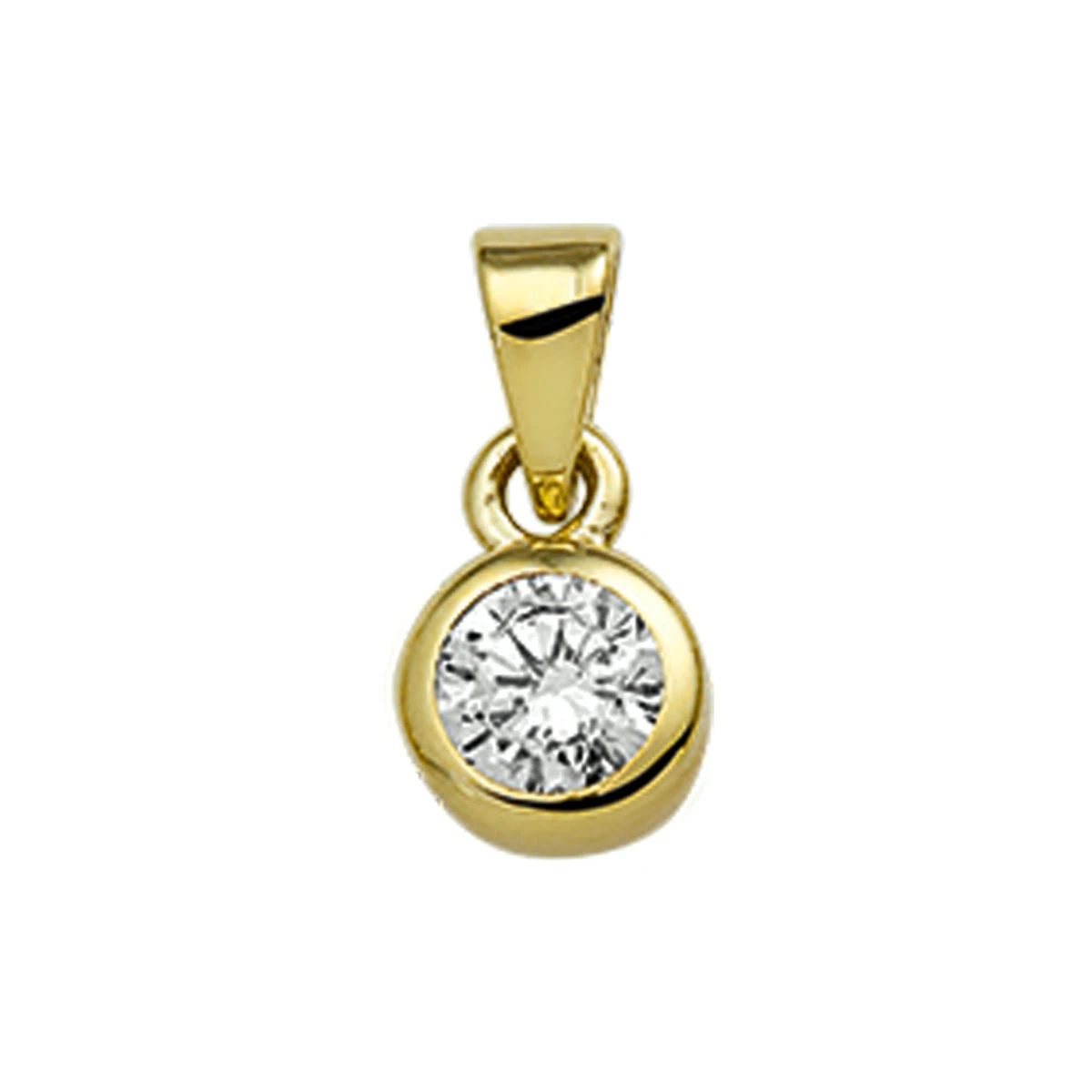 hanger zirkonia 14K geelgoud