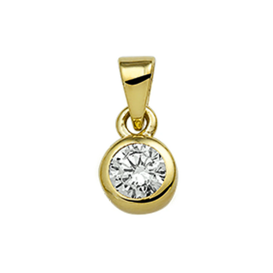 hanger zirkonia 14K geelgoud