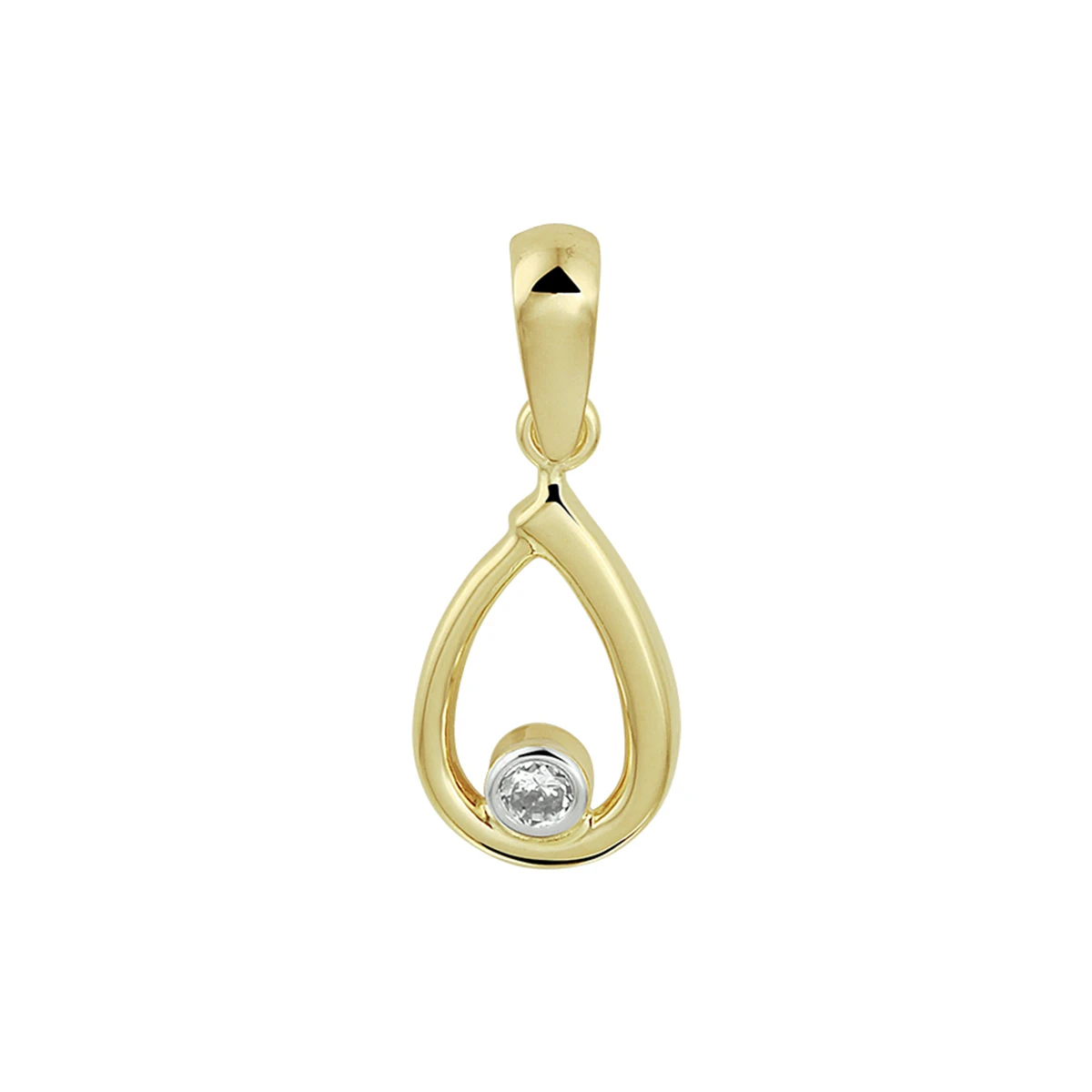 hanger zirkonia 14K geelgoud