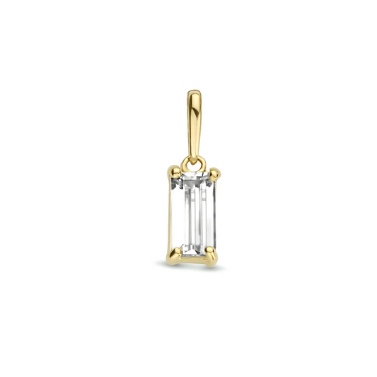 hanger zirkonia 14K geelgoud