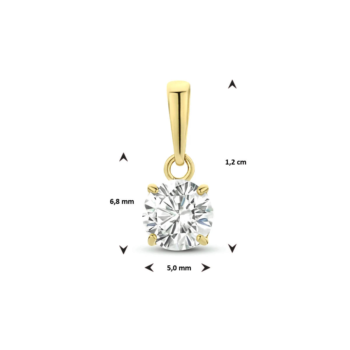 hanger zirkonia 14K geelgoud
