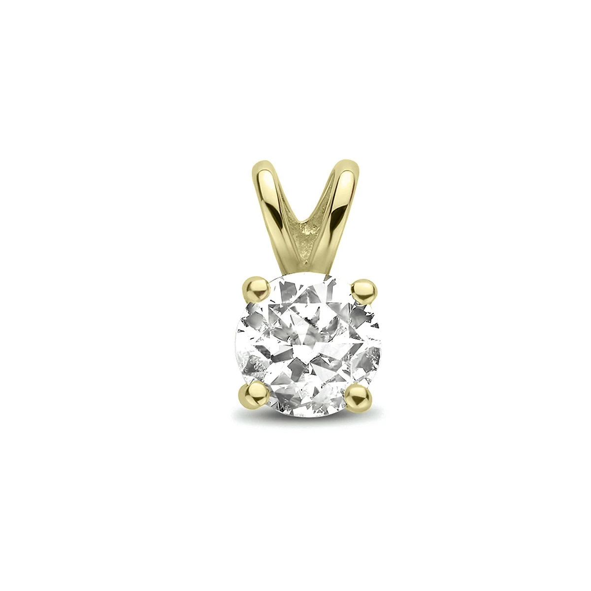 hanger zirkonia 14K geelgoud