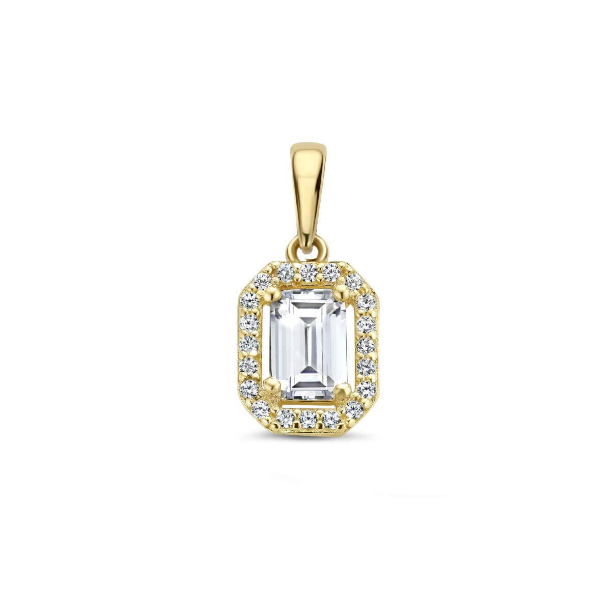 hanger zirkonia 14K geelgoud