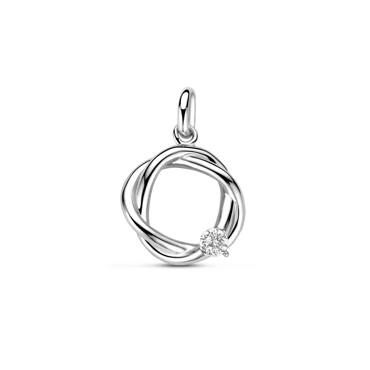hanger zirkonia 15 mm zilver gerhodineerd